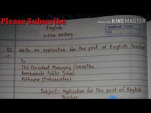 How To Write Application For The Post Of English Teacher | Job Application For English Teacher
