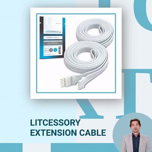 Litcessory Extension Cable for Philips Hue/Solo Lightstrip (3.3ft, 1 Pack, White - Micro 6-PIN V4 / Solo Lightstrip)