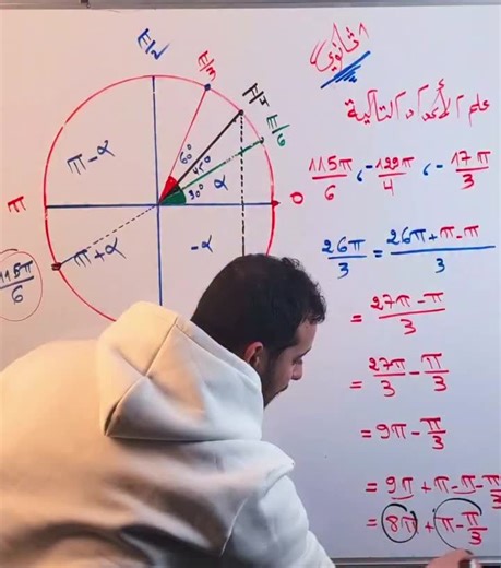 #كيفاه نعلم نقطة على الدائرة المثلثية📐 #دروس_الاستاذ عبد اللطيف للرياضيات جزاه الله خيرا 💯👌 #الرّياضيات_طورثانوي_الجزائر🇩🇿🇩🇿🇩🇿 #بالتوفيق_للجميع🤍💝🤍