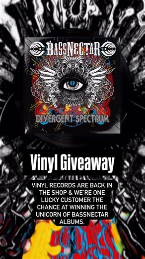 Official BASSNECTAR Shop on Instagram: "HOW TO ENTER & WIN Follow our new @bassnectar.shop instagram account & purchase any vinyl record from shop.bassnectar.net between now and Oct 23 at 11:59PM. Each vinyl record purchased counts as an entry to the giveaway. Winner will be announced on Oct 24th 2025. Good Luck!"