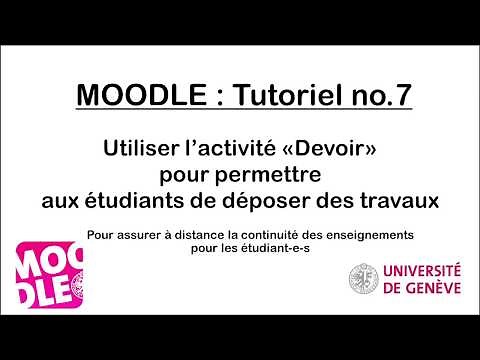 Tuto - Utiliser l'activité "Devoir" sur Moodle