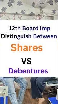 Shares vs Debentures Board Exam Ready #shares #hsc #12th #shorts #sharemarket #viral #stockmarket