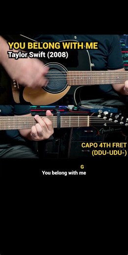 You Belong With Me - Taylor Swift (2008) Easy Guitar Chords Tutorial with Lyrics Part 5 SHORTS REELS