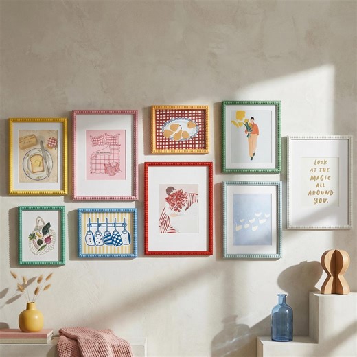 Colorful Beaded Gallery Wall Frame, Multi Size Wall Hanging & Tabletop, Boho Retro Funky Eclectic Home Decor - Etsy