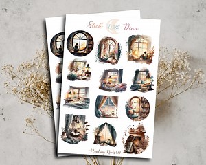 Reading Stickers | Bujo Stickers Reading Nook | Aesthetic Sticker Sheet, Planner Stickers, Bullet Journaling Stickers, Deco Stickers 077 - Etsy