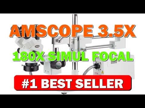 AmScope 3.5X 180X Simul Focal Stereo Lockable Zoom Microscope with a Fiber Optic Ring - B071F23Y7J