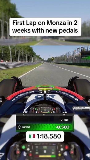 First Lap on Monza with New Pedals: 1:18.580