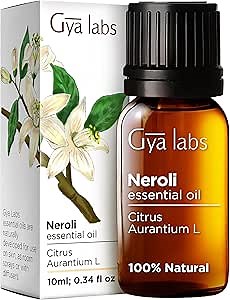 100% Pure Neroli Essential Oil - 0.34 Fl Oz - Neroli Oil for Hair, Skin, Diffuser, Aromatherapy & DIY Candle Making Scent