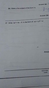 Write 2x^2   4x - 5 in the form of a(x   p)^2   q... | Filo