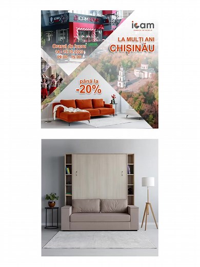 42 reactions | LA MULȚI ANI CHISINĂU! Fabrica de mobilă ICAM oferă REDUCERI până la - 20% în perioada 14-15.10.2023, pentru a afla prețul actual vizitați site-ul https://icam.md Vă așteptăm cu drag! Vă așteptăm cu drag în showroom-ul "ICAM": mun. Chișinău, str. Tighina 65. +373 792 016 99 https://icam.md | Mobila ICAM | Facebook