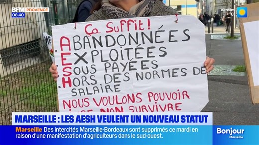 Marseille : les AESH veulent un nouveau statut | BFM Marseille Provence