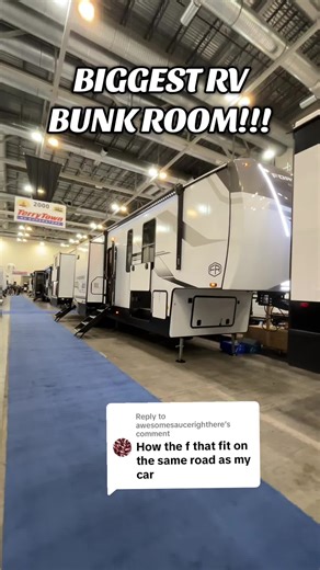 Replying to @awesomesaucerighthere This massive 5th wheel houses the BIGGEST bunk room I have ever seen in an RV! Welcome to the 2026 Sandpiper 3844QUAD #rv #camper #camping #travel #trailer