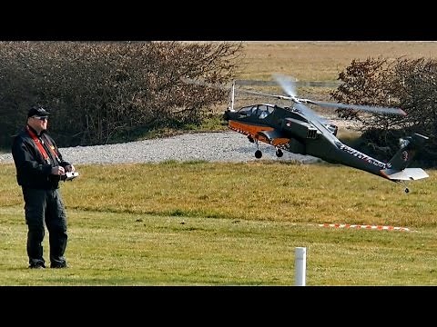 Giant RC Apache Longbow AH-64 D Turbine Model Helicopter Rotor Live 2015 *1080p50fpsHD*