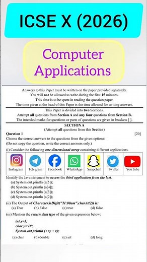 ICSE Computer Applications 2026💯Full Board Pattern Paper 🔥Assertion,HOTS &Competency based Questions