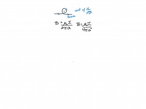 A single piece of wire carrying current I is bent so it includes a circular loop of radius a, as shown in Fig. 26.43 . Find an expression for the magnetic field at the loop center. CAN'T COPY THE FIGURE | Numerade