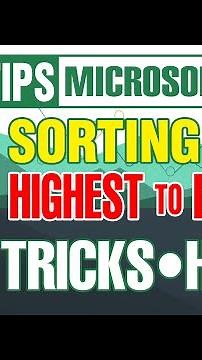 Excel Tutorial: How to SORT DATA GRADEs from HIGHEST to LOWEST