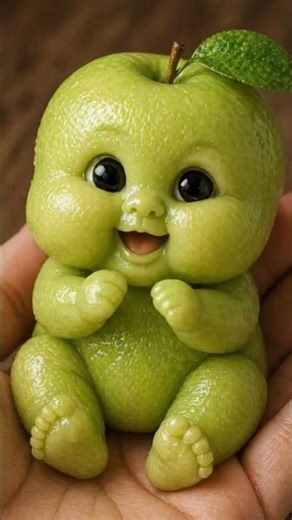A small little green apple is speaking 🗣️ very cutely 😍#green #apple#cutie#