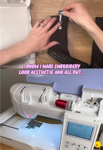 Sometimes (most of the time), embroidery is too chaotic to get a good video out of #machineembroidery #embroiderymachine #embroiderytiktok #embroideryprocess #embroiderybeginner