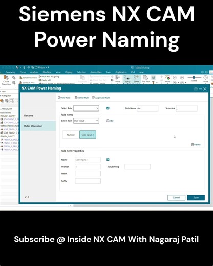 NX CAM Power naming