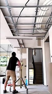 Fast Ceiling Installation Technique at a Building Site