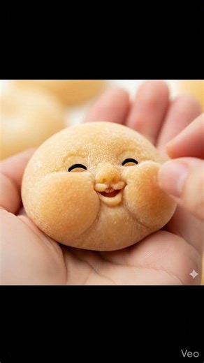 Animate only gentle, tiny movements: the FOOD-embedded babce blinks softly, itsstylized #viralshort