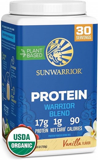 Sunwarrior Warrior Blend Vanilla Vegan Protein Powder, 30 Servings