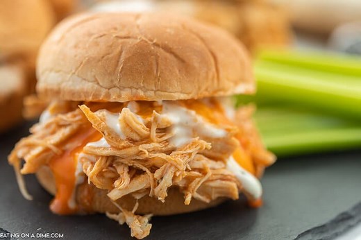 Crockpot Buffalo Chicken Sliders