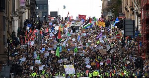 Climate protestors set to be battered by heavy rain amid march through Glasgow