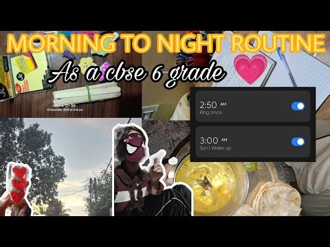 Morning to night routine | as a cbse 6 grade 💗✨#asthetic #viral #studyroutine #studyismylife
