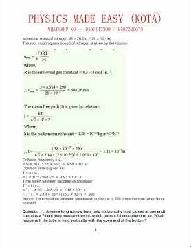 Kinetic theory of gases exercise; rotational kinetic energy of diatomic molecules; equation of state