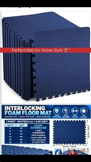 Best Gym Mat for Home Workout (Link in Description & Comments) 🏋️‍♂️ #shorts #gymmat #homeworkout