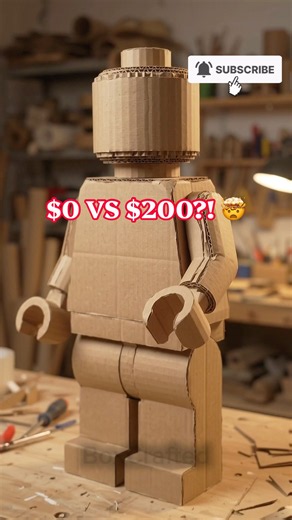 I Crafted A Giant Lego Minifigure From Scrap Cardboard! 🤯 #shorts #lego