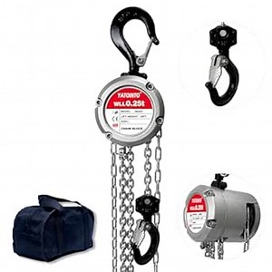 Aluminum Hand Chain Hoist-1/4 Ton(550Lbs) Capacity Manual Chain Fall Hoist |Chain Block 10FT Lifting Height with 2 Heavy Duty Hooks|Industrial Grade Steel Structure for Warehouse Mechanical