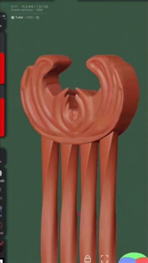 3d sculpting in Nomad Sculpt, hair pick design #art #3dmodeling #timelapse