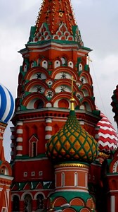 Drone's Eye View of Moscow's Historical St. Basil's Cathedral.