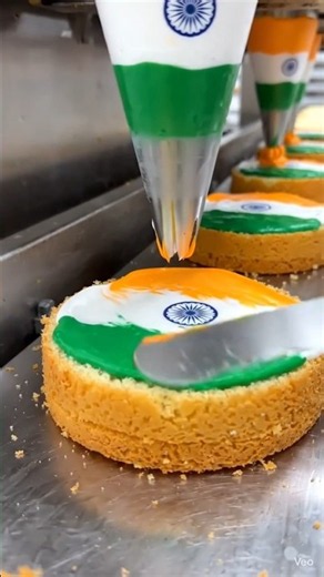 🇮🇳 How Indian Tricolor Cakes Are Made in a Factory! 🎂 | Satisfying Production Processlast