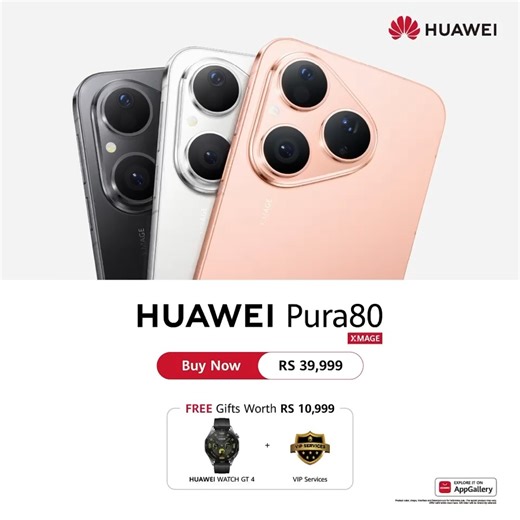 6.7K views · 321 reactions | Smooth frosted glass meets bold flat-edge design. #HUAWEIPura80: A touch of elegance in your hand. The #HUAWEIPura80 is here. The flagship that blends ground-breaking imaging with iconic design, elevating photography and aesthetics like no other. Buy HUAWEI Pura 80 now for Rs 39,999 and get a FREE HUAWEI Watch GT4 worth Rs 10,999. More details: https://shorturl.at/NDGkD | Defimedia.info | Facebook