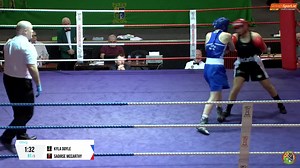 At 66kg, Saoirse McCarthy (St Pappins) and Kyla Doyle (Whitechurch) are in a war for the title. Catch all the action, live: https://page.inplayer.com/iaba/item.html?id=3708142 | Boxing Ireland