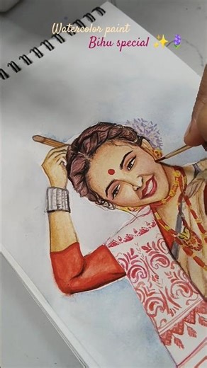Bihu drawing ✨❣️ Assam culture 🪻 #art #ytshorts #drawing #viral