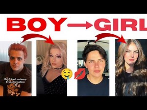 Male to hot female makeup transformation 👄💦