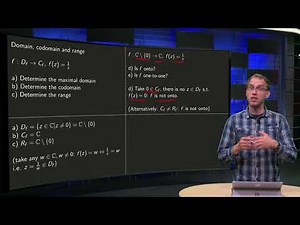 Domain, codomain and range of complex functions