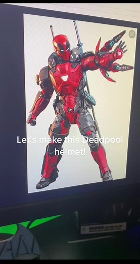 I made Armored Deadpool helmet #deadpool #ironman #marvel #ryanreynolds #3dprinting #cosplay