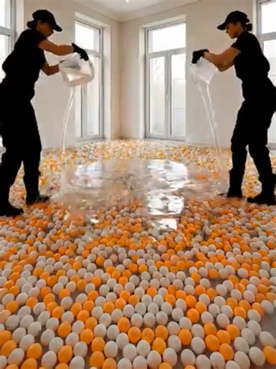 Transparent Epoxy Floor With embedded Ping pong ball😱..#UK #usa🇺🇸 #epoxyfloor #epoxy