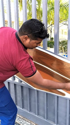 Wood Grain Texture For gate how to create #texture #painting #woodgrain #reels | Vinod Kumar Varma