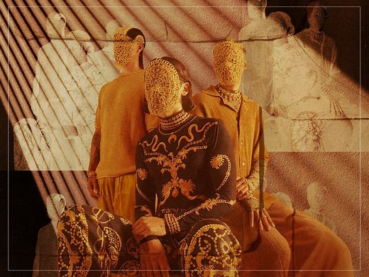 Who are the masked band behind Glass Beams?