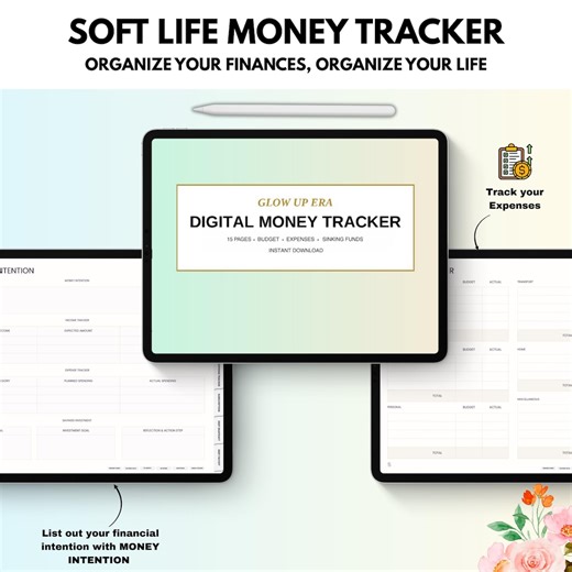 Digital Money Tracker: Financial Budget Planner (PDF Instant Download) - Etsy