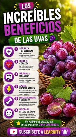🍇 LOS INCREÍBLES BENEFICIOS DE LAS UVAS 🤯 La fruta que protege tu corazón
