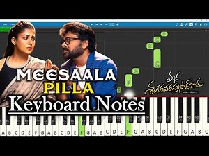 Meesaala Pilla Song Keyboard Notes 🎹 | Bheems | Chiranjeevi | | Easy Piano Tutorial