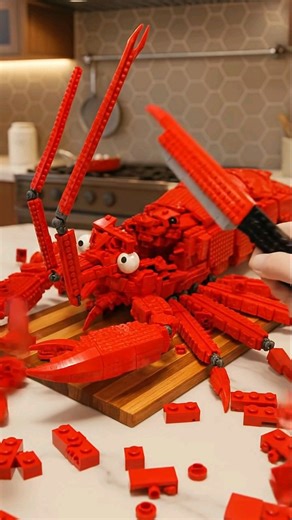 He tried to cut the wrong LEGO model... 💥#legodestruction #lego #explosion #epicbrickcollapse