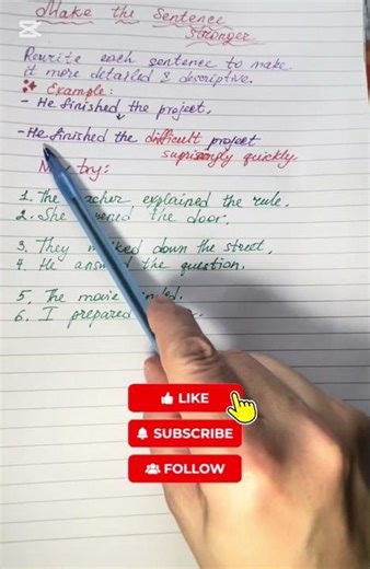 Expanding sentences #grammarquiz #exam